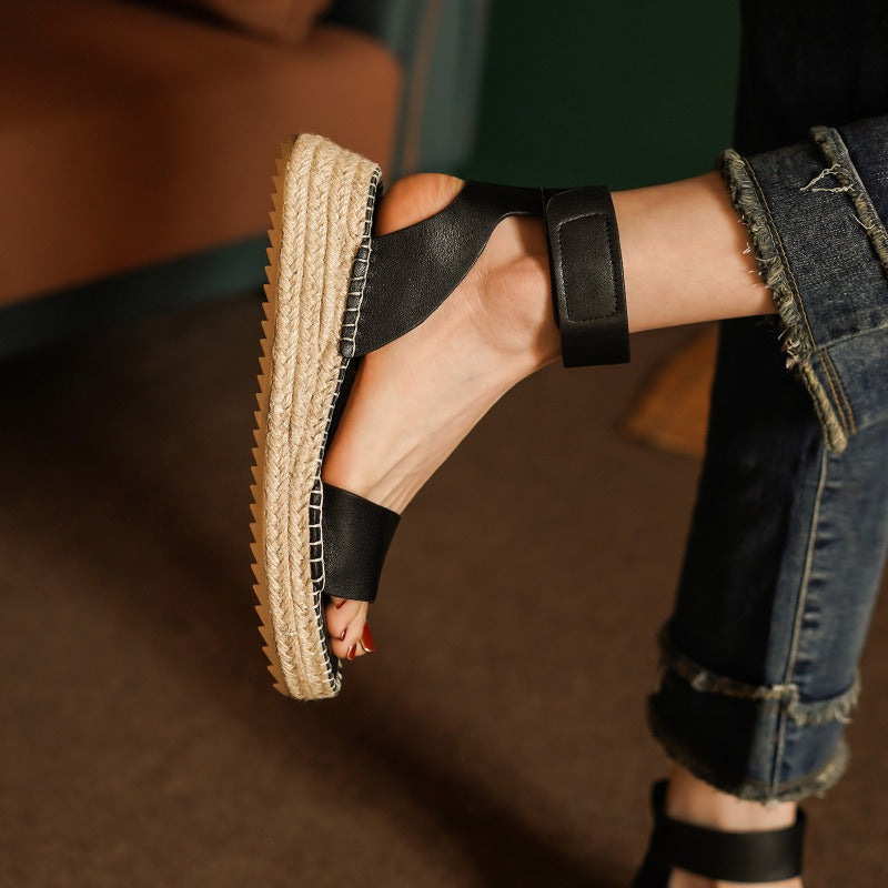 Classic Women's Leather Strap Sandals