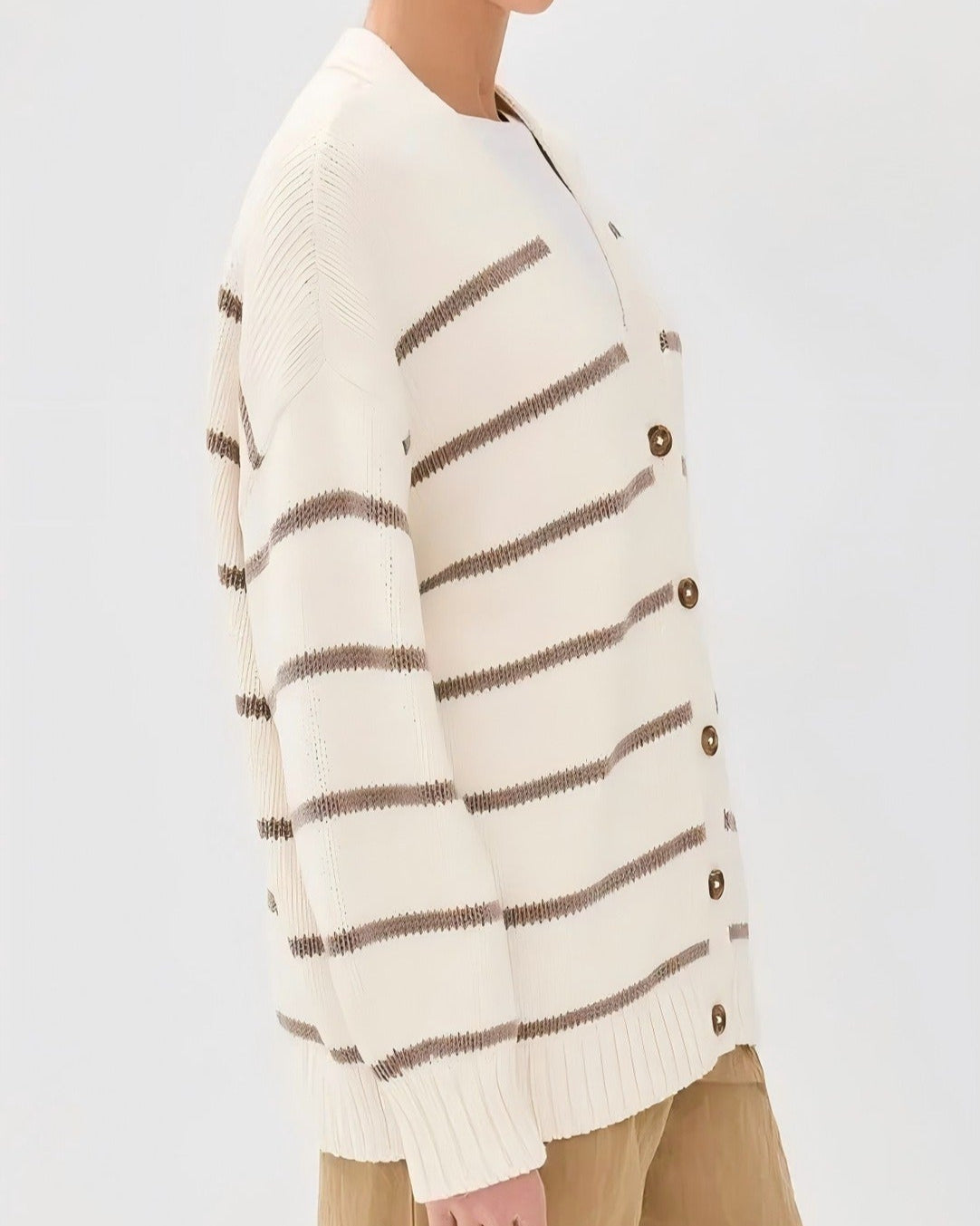 Westhaven Organic Striped Cardigan