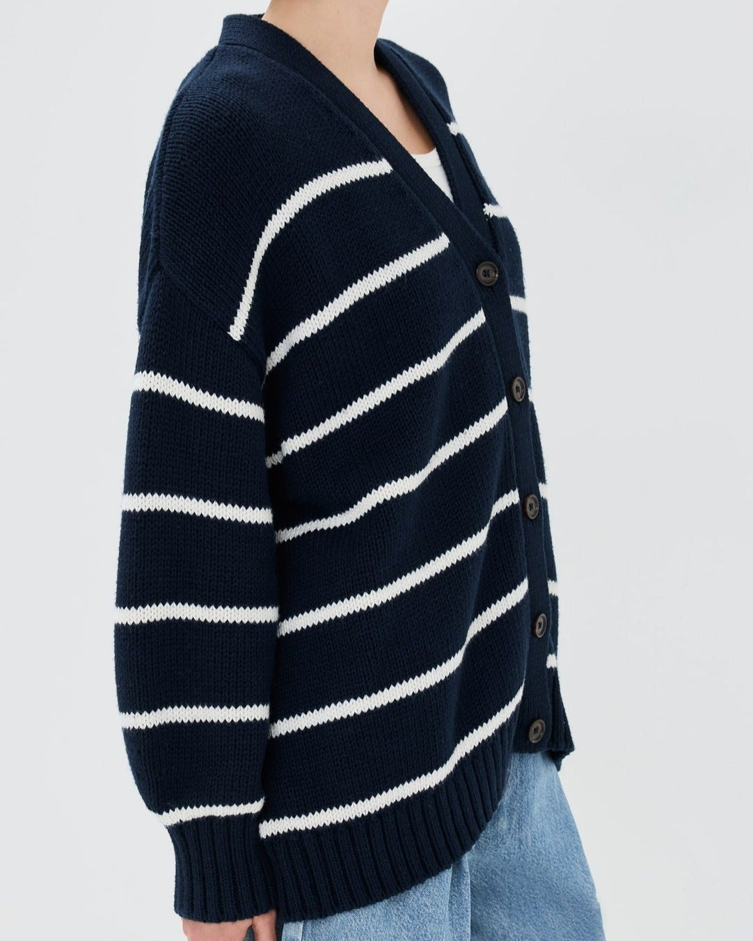 Westhaven Organic Striped Cardigan