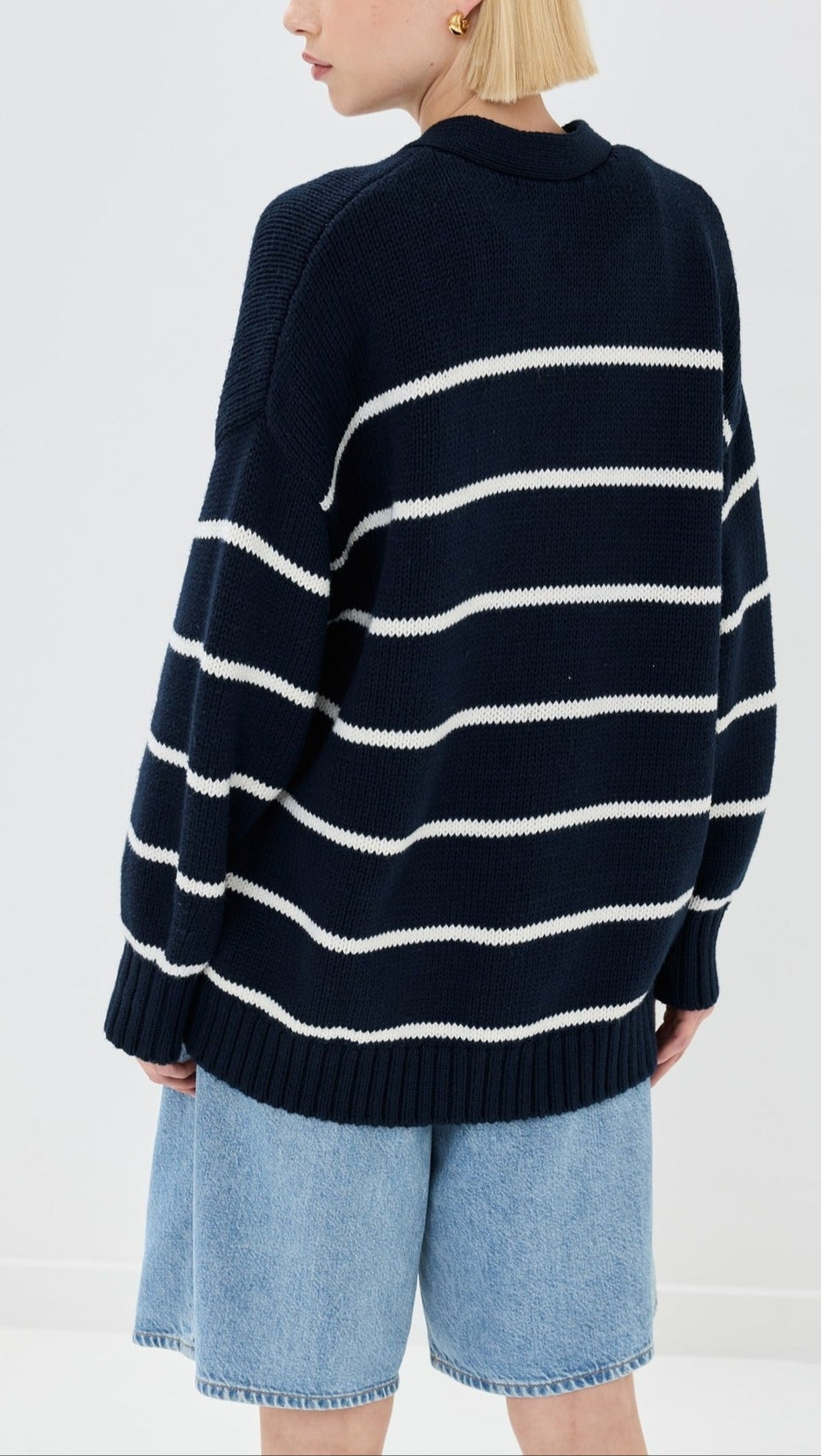 Westhaven Organic Striped Cardigan