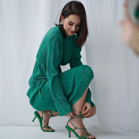 Stella - Pleated Midi Dress