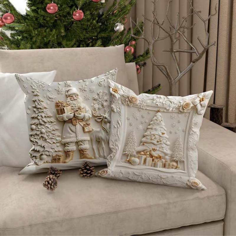 Ensemble de 4 housses de coussin festives