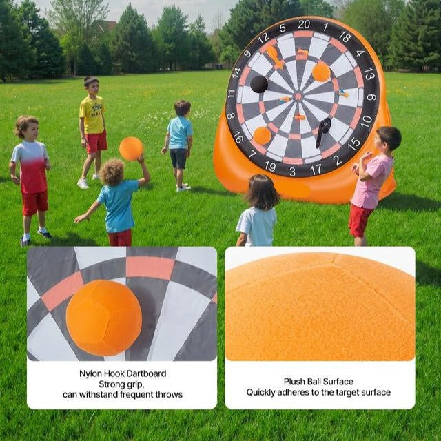Cible de Fléchettes de Football Gonflable – Grand Jeu de Jardin