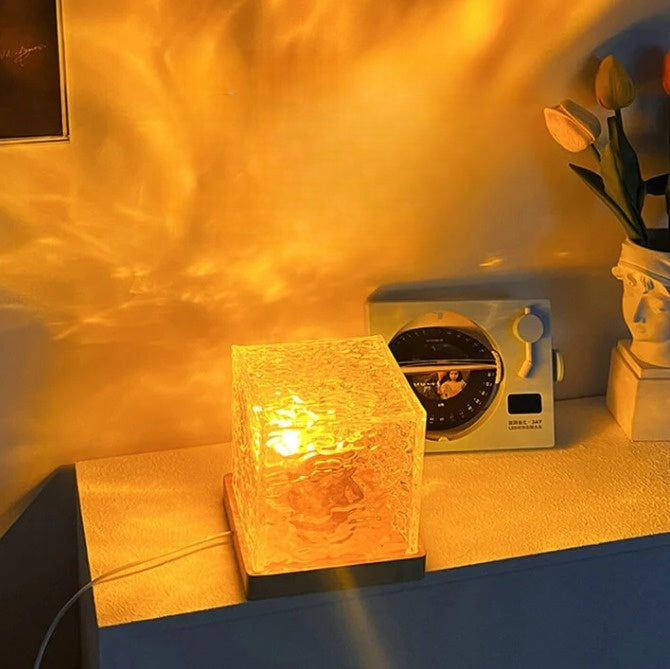 Lampe projecteur en cristal – 16 couleurs, effet océan apaisant