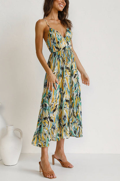 Letisha - Floral Pattern Midi Dress