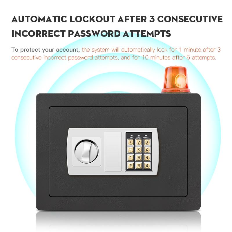 Titanium Safe Box – Password & Key Security Safe for Cash, Jewellery and Valuables