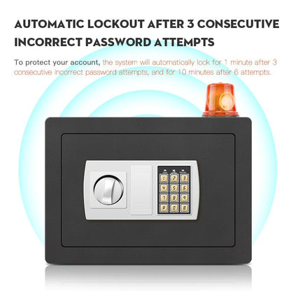 Titanium Safe Box – Password & Key Security Safe for Cash, Jewellery and Valuables
