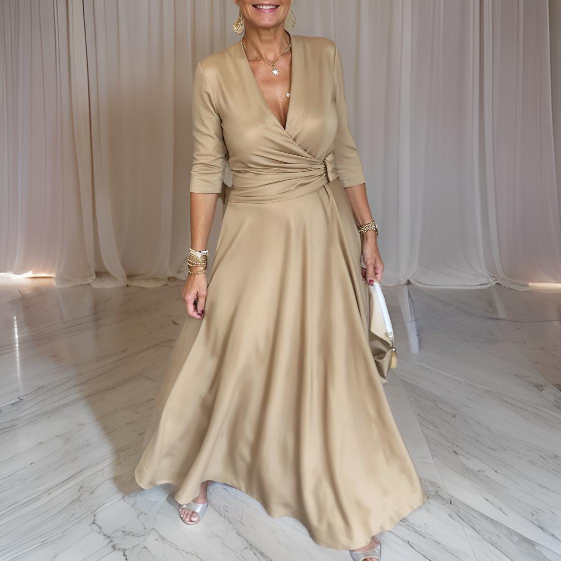 Elena - Elegant dress with a V-shaped neckline