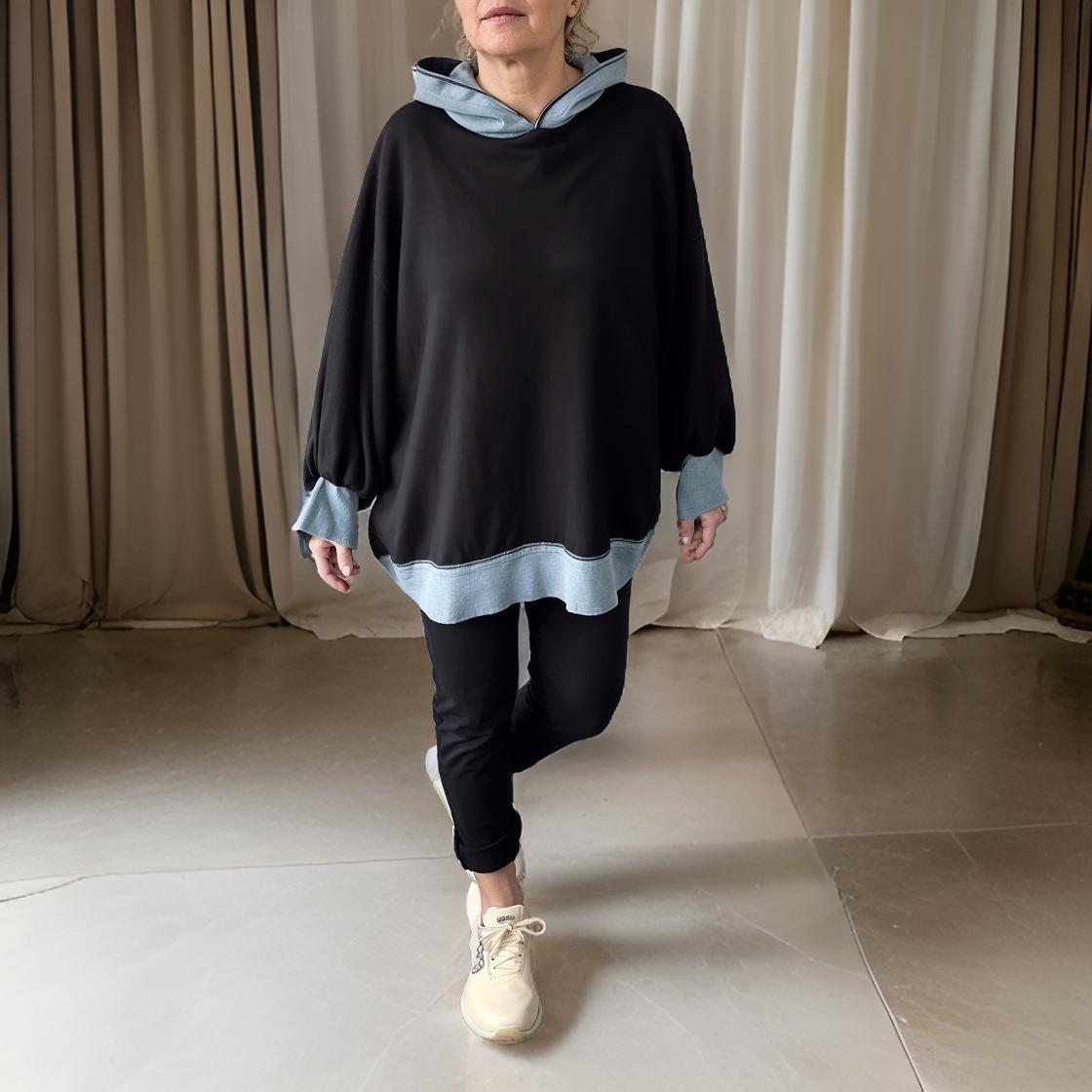 Nova – Daily Hoodie with Contrasting Lantern Sleeves