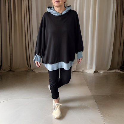 Nova – Daily Hoodie with Contrasting Lantern Sleeves