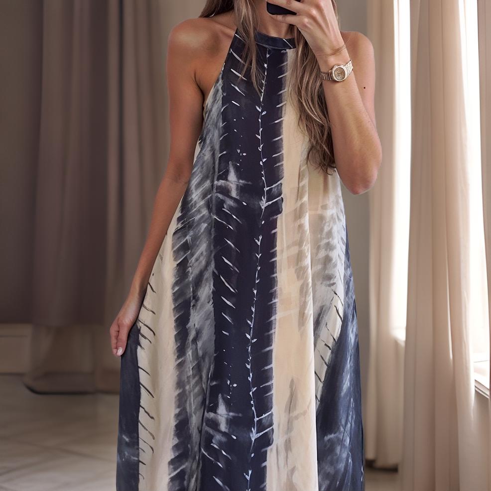 Camila – Elegant Printed Halter Dress