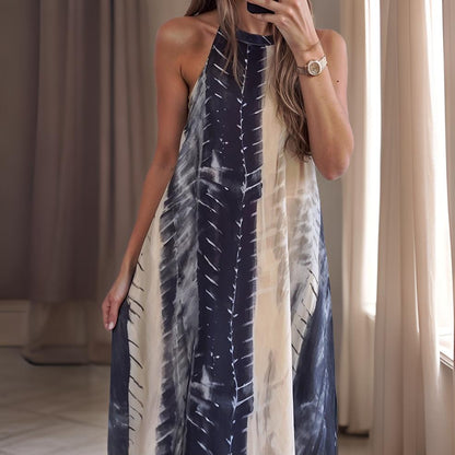 Camila – Elegant Printed Halter Dress