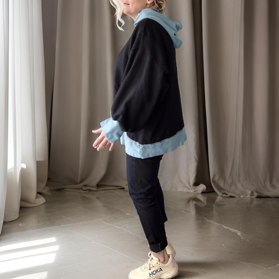 Nova – Daily Hoodie with Contrasting Lantern Sleeves