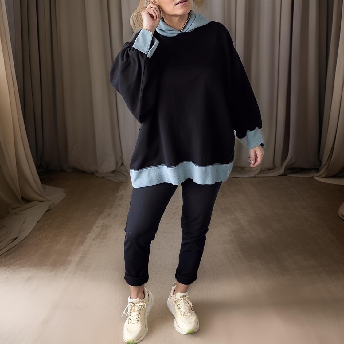 Nova – Daily Hoodie with Contrasting Lantern Sleeves