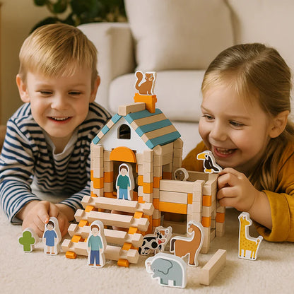 Blocs de construction en bois – jeu d’assemblage et de création