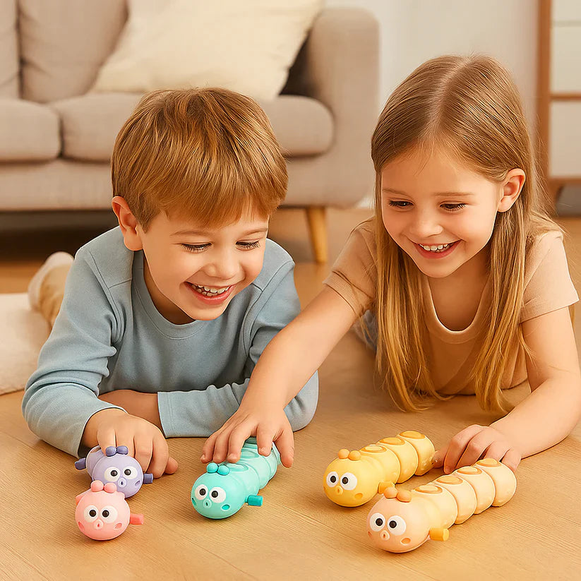 Jouet chenille à remontoir pour enfants – stimule la position sur le ventre et les premiers mouvements de ramper
