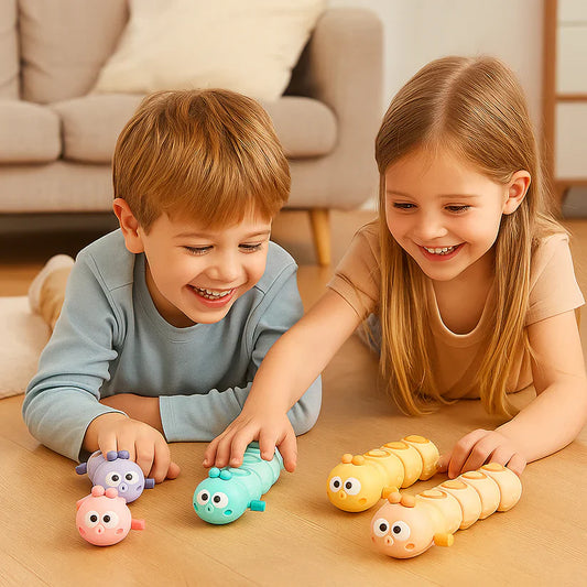Jouet chenille à remontoir pour enfants – stimule la position sur le ventre et les premiers mouvements de ramper