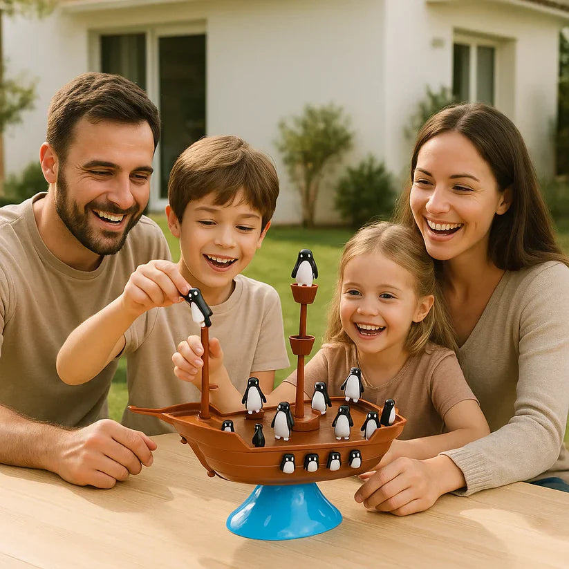 Navire pirate des pingouins – Jeu d’équilibre pour toute la famille