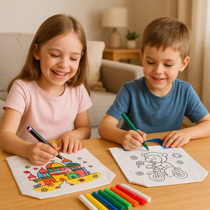 Kit créatif de sacs à colorier pour enfants avec feutres