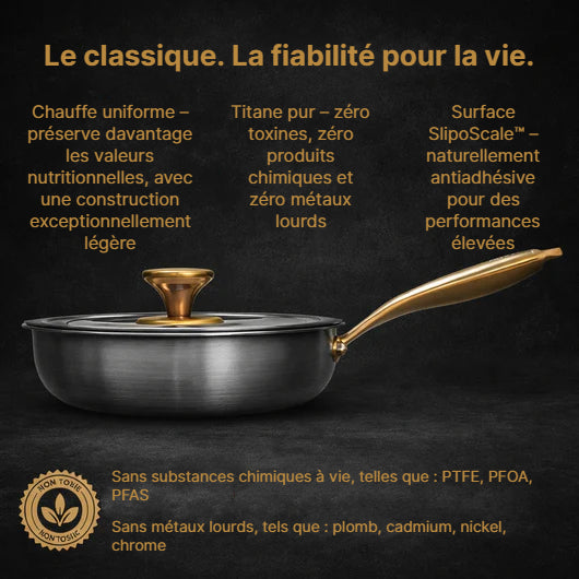 Poêle classique certifiée en titane pur
