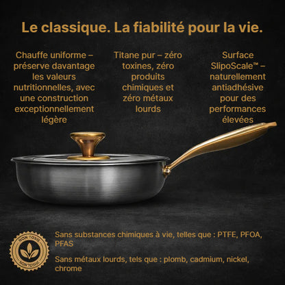 Poêle classique certifiée en titane pur