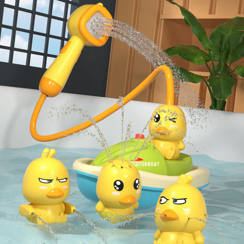 Jouet de bain en forme de canard avec fontaine et pommeau de douche