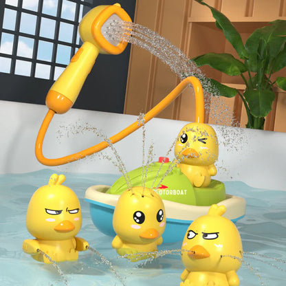 Jouet de bain en forme de canard avec fontaine et pommeau de douche