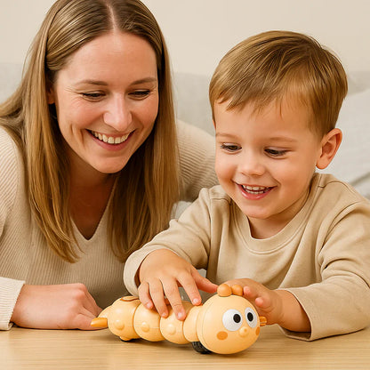 Jouet chenille à remontoir pour enfants – stimule la position sur le ventre et les premiers mouvements de ramper