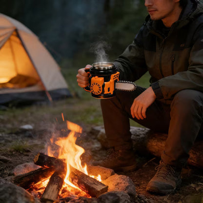 Tasse au design de tronçonneuse – un cadeau original pour un homme
