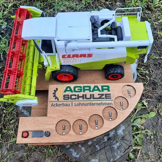 Green-Maxi : distributeur automatique de shots au design de moissonneuse-batteuse