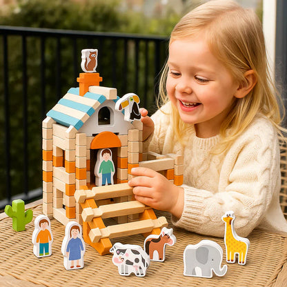 Blocs de construction en bois – jeu d’assemblage et de création