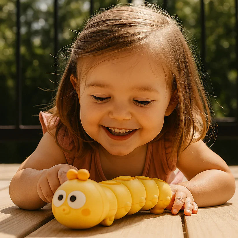 Jouet chenille à remontoir pour enfants – stimule la position sur le ventre et les premiers mouvements de ramper