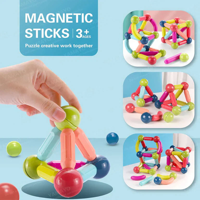 Ensemble de bâtonnets de construction magnétiques – quarante-deux pièces