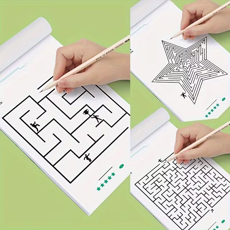 Livre de labyrinthes avec 192 défis – un jeu qui développe la logique et la concentration