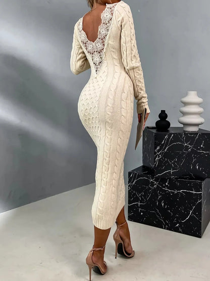 JANAA - ELEGANT MESH DRESS WITH BRAIDS
