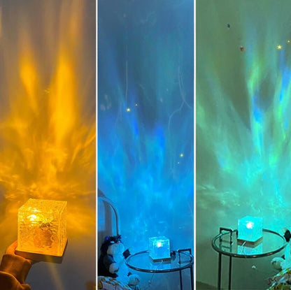 Lampe projecteur en cristal – 16 couleurs, effet océan apaisant