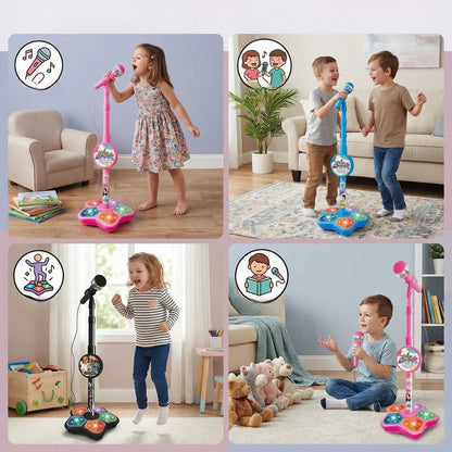 Set de Karaoké pour Enfants avec Microphone et Support – Jouet Musical Éducatif