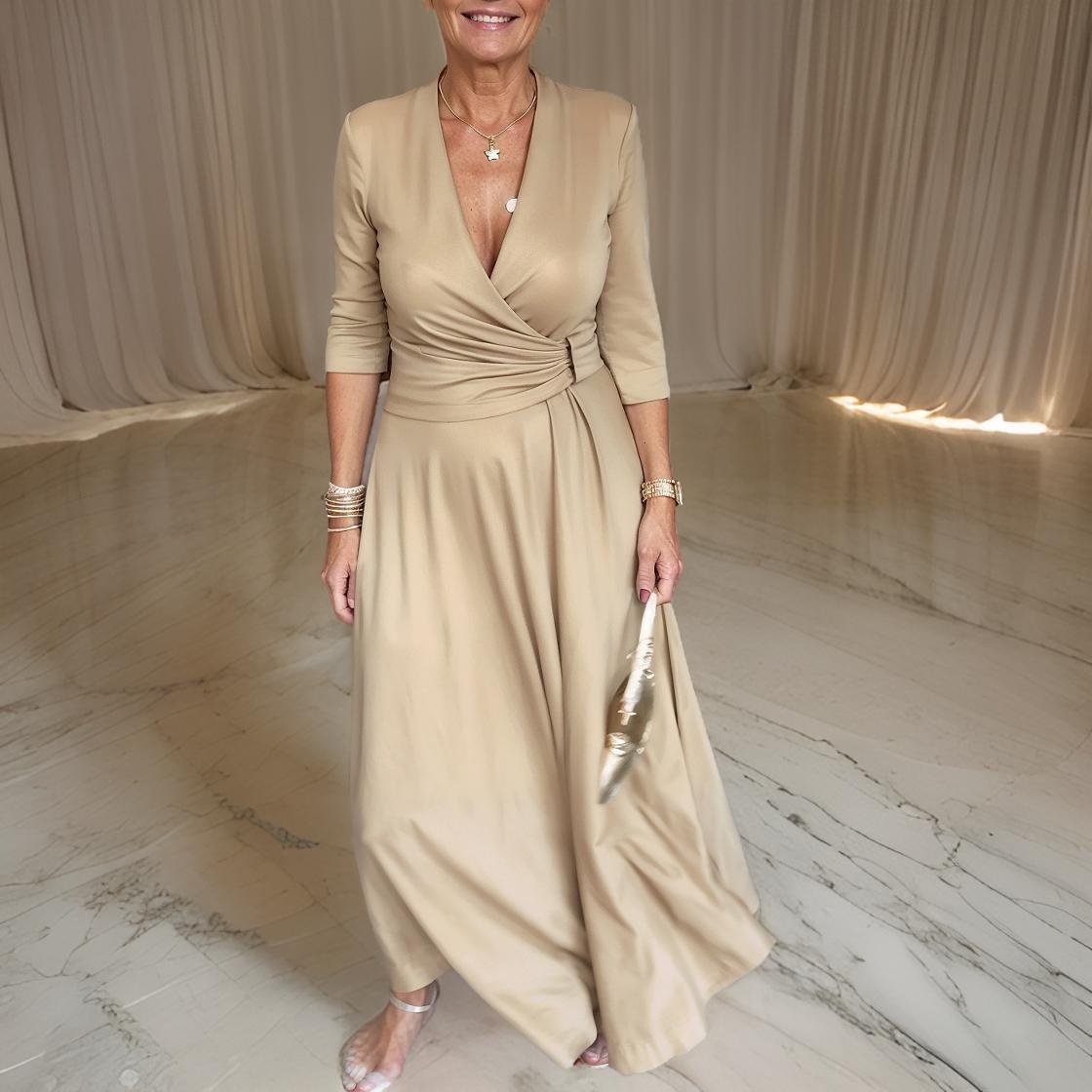 Elena - Elegant dress with a V-shaped neckline