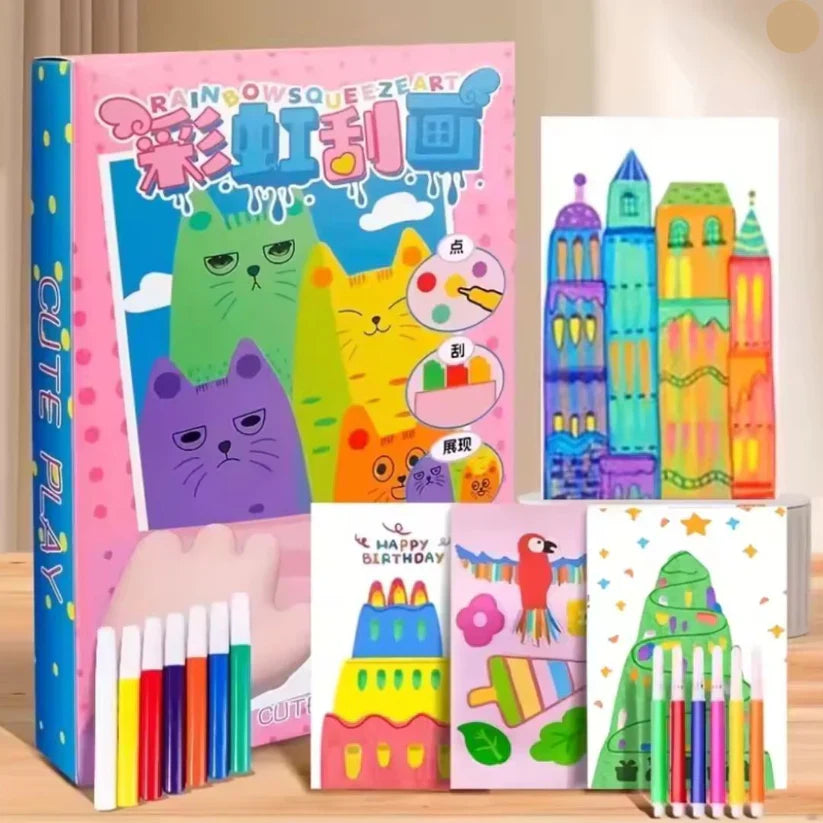 Kit créatif de dessin aux couleurs de l’arc-en-ciel