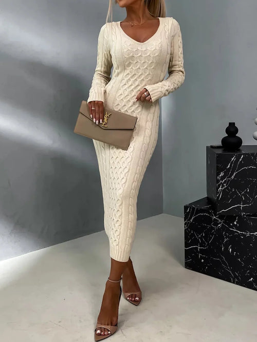 JANAA - ELEGANT MESH DRESS WITH BRAIDS