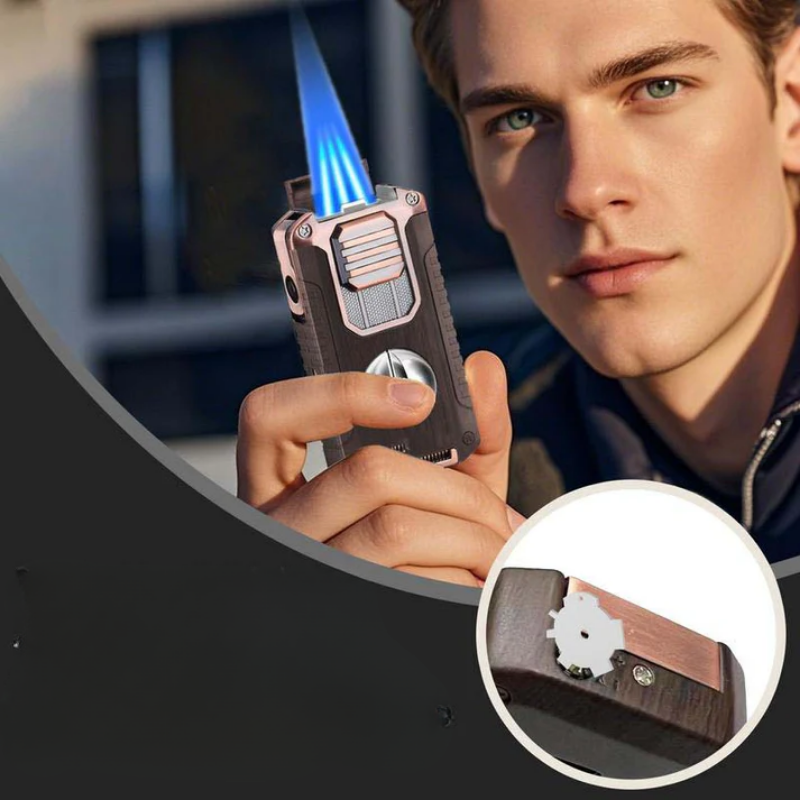 Briquet à cigare multifonction 5-en-1 avec coupe-cigare