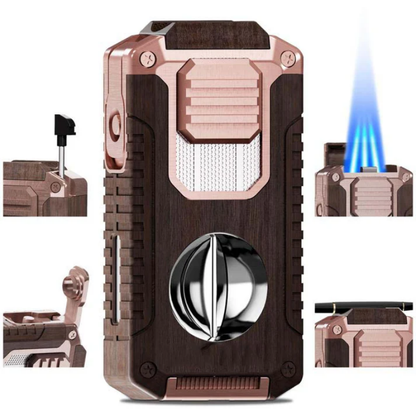 Briquet à cigare multifonction 5-en-1 avec coupe-cigare