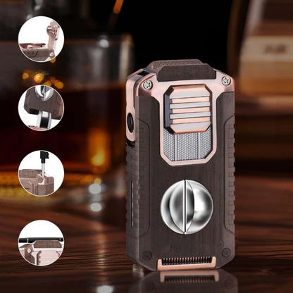 Briquet à cigare multifonction 5-en-1 avec coupe-cigare