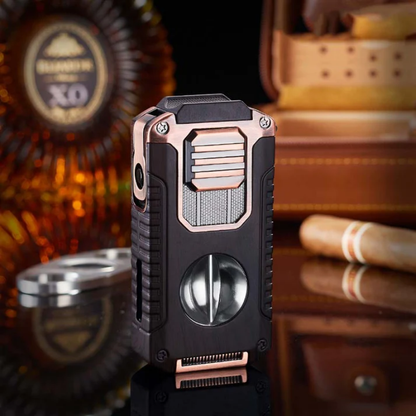 Briquet à cigare multifonction 5-en-1 avec coupe-cigare