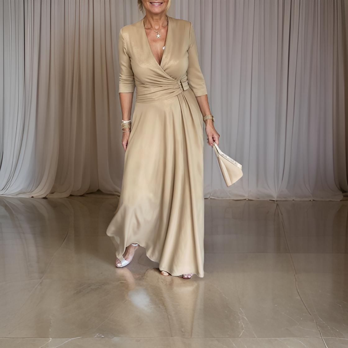 Elena - Elegant dress with a V-shaped neckline