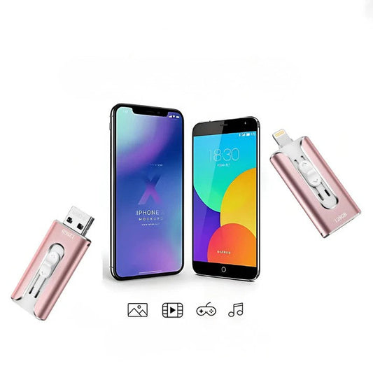 Clé USB 4-en-1 pour téléphones et ordinateurs