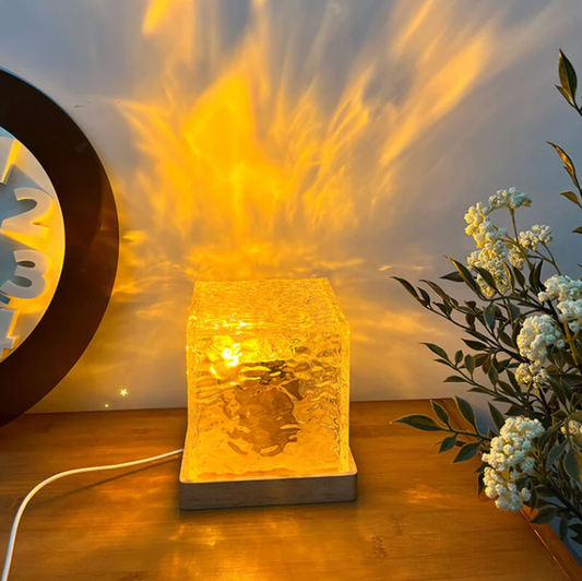 Lampe projecteur en cristal – 16 couleurs, effet océan apaisant