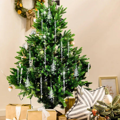 Lot de 24 décorations de Noël en forme de stalactites cristallines (3 modèles différents)