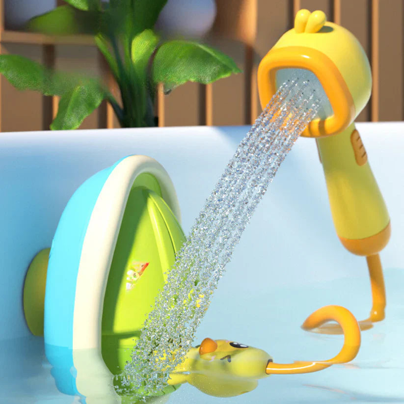 Jouet de bain en forme de canard avec fontaine et pommeau de douche