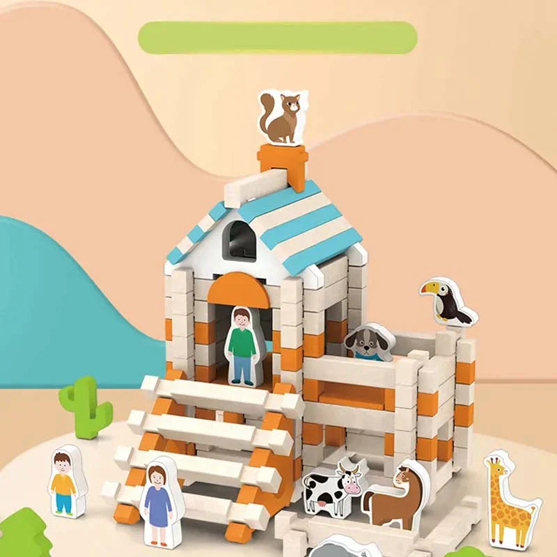 Blocs de construction en bois – jeu d’assemblage et de création